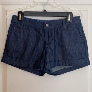 Paige cuffed dressy jean shorts dark wash size 25